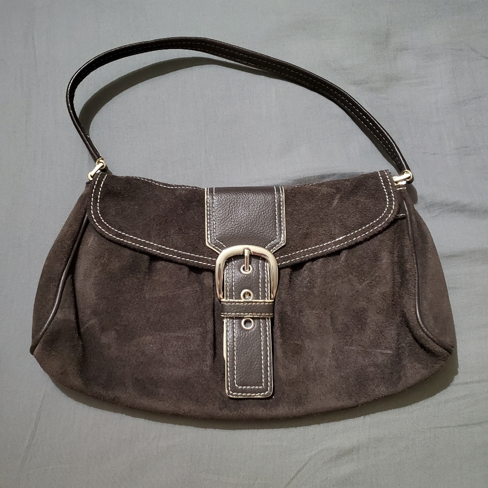 New York & Company Black Suede Handbag